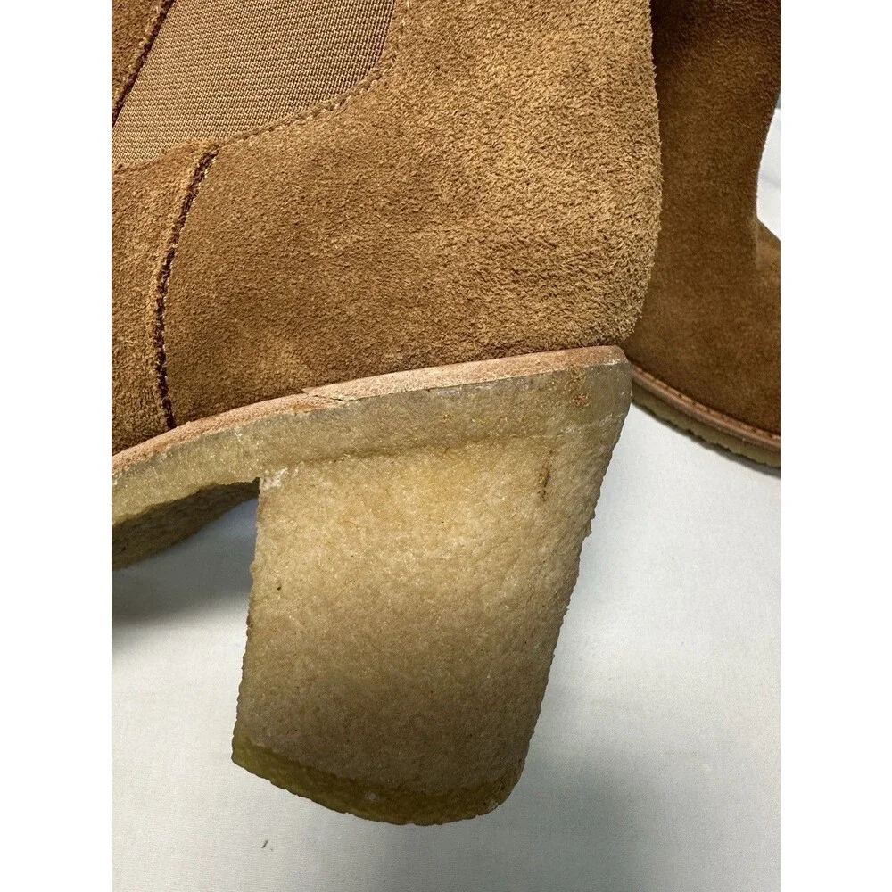 Lauren Ralph Lauren Women Marianna Block Heel Chelsea Boots Size US 6.5 Brown